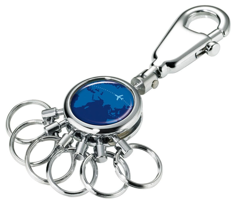 Troika Keyring Around The World Anilla Blue Silver