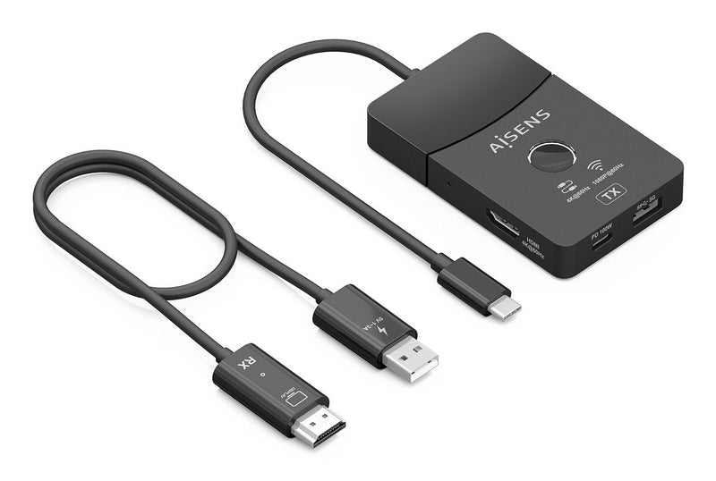 Aisens Docking USB-C a HDMI 1080P@60HZ Wireless 30M, 1x HDMI 4K60HZ Cable 2x USB-C 1x USB-A 1x USB-C Pd 100W,
