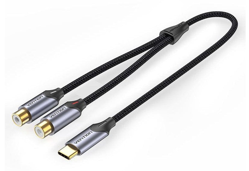 Vention Cable Converter Bgvhd 2X Rca Female USB Type-c Male 50CM Grey