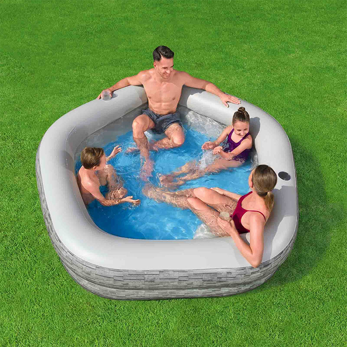 Bestway Inflatable Pool Bestway Grey 213 X 206 X 53 Cm