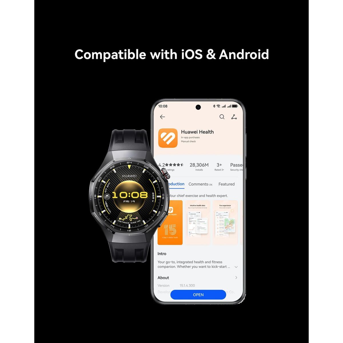 Huawei Smartwatch Huawei Watch Gt 6 Pro 46Mm Atum-B29F Black 1,47" 46 Mm