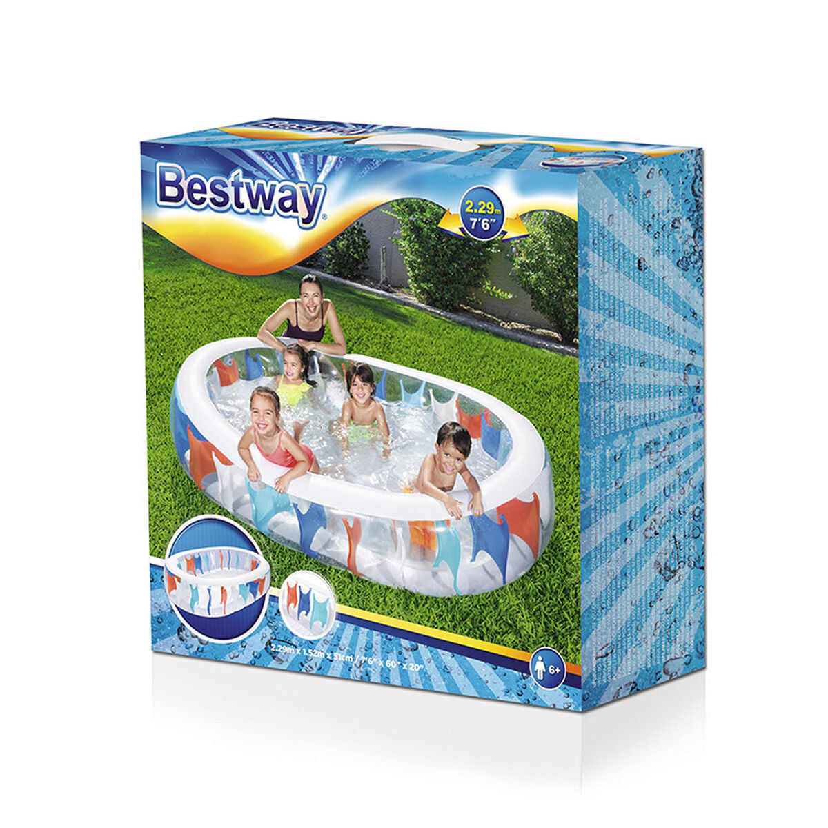 Bestway Inflatable Pool Bestway Multicolour 229 X 152 X 51 Cm