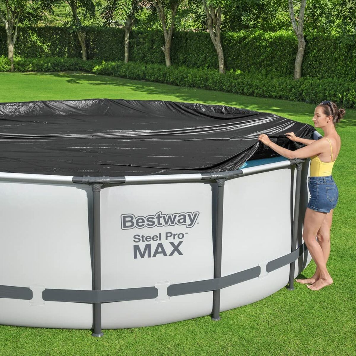 Bestway Swimming Pool Cover Bestway Black Ø 457 Cm (1 Unit)