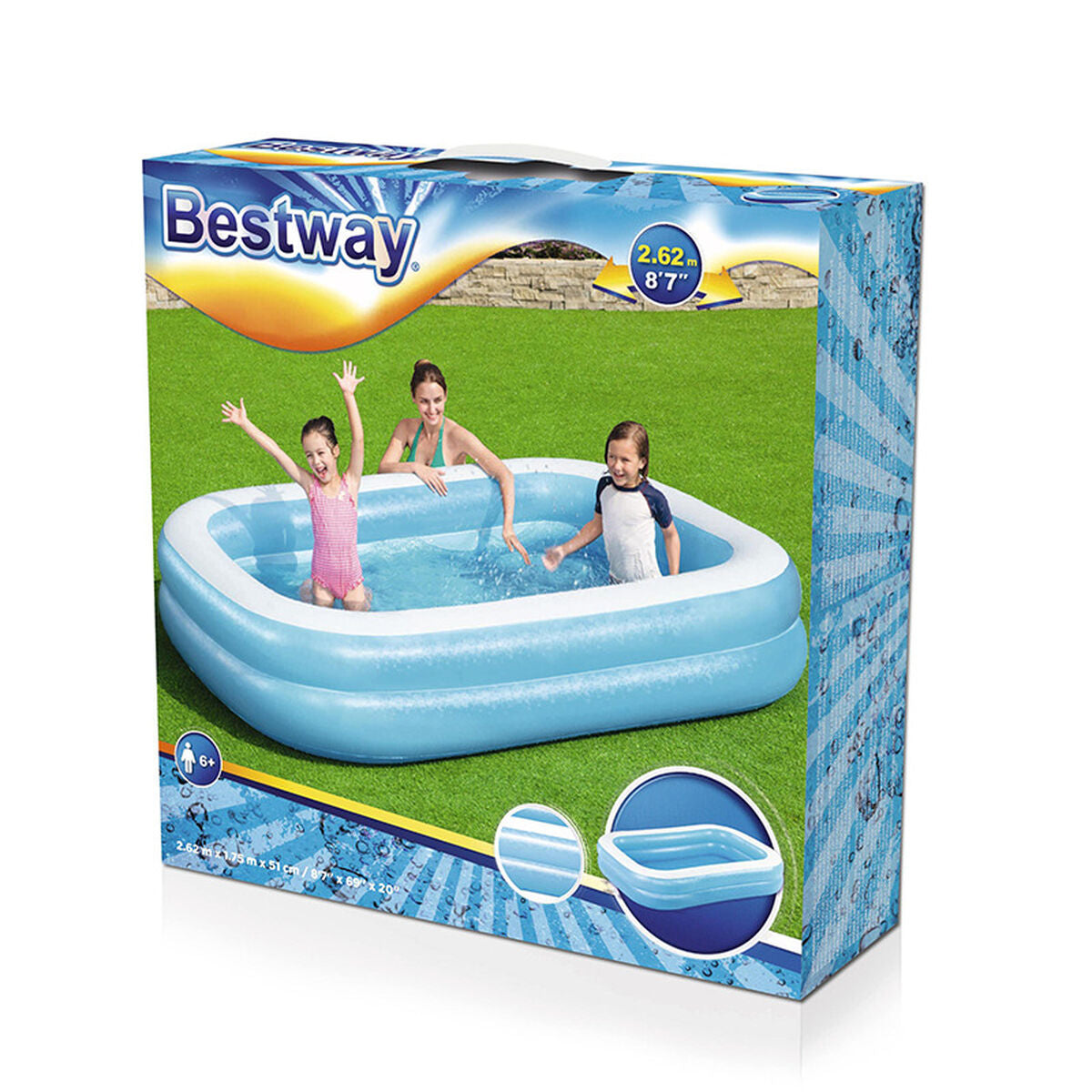 Bestway Inflatable Paddling Pool For Children Bestway Multicolour 262 X 175 X 51 Cm