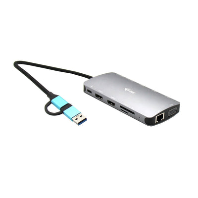 I-tec USB-C Metal Nano Dock 2x HDMI 1x VGA 1XSD Cardreader 1XMICROSD Cardreader 1XGLAN 3x USB 2.0 1x USB 3.2 1 — image 1