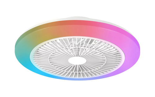 Fan Ceiling LED Rgb, DC 20W + 40W, Model Amigo, White Ø48CM — image 1
