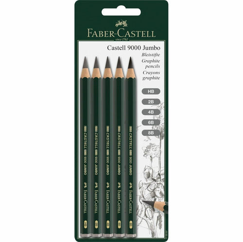 Faber Castell Pencils Dibujo Jumbo 9000 Pack 5 Surtidos — image 1