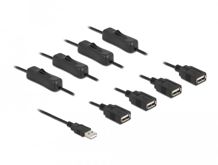 Delock USB Cable Typ-a Male a 4 X USB Typ-a Female 1M