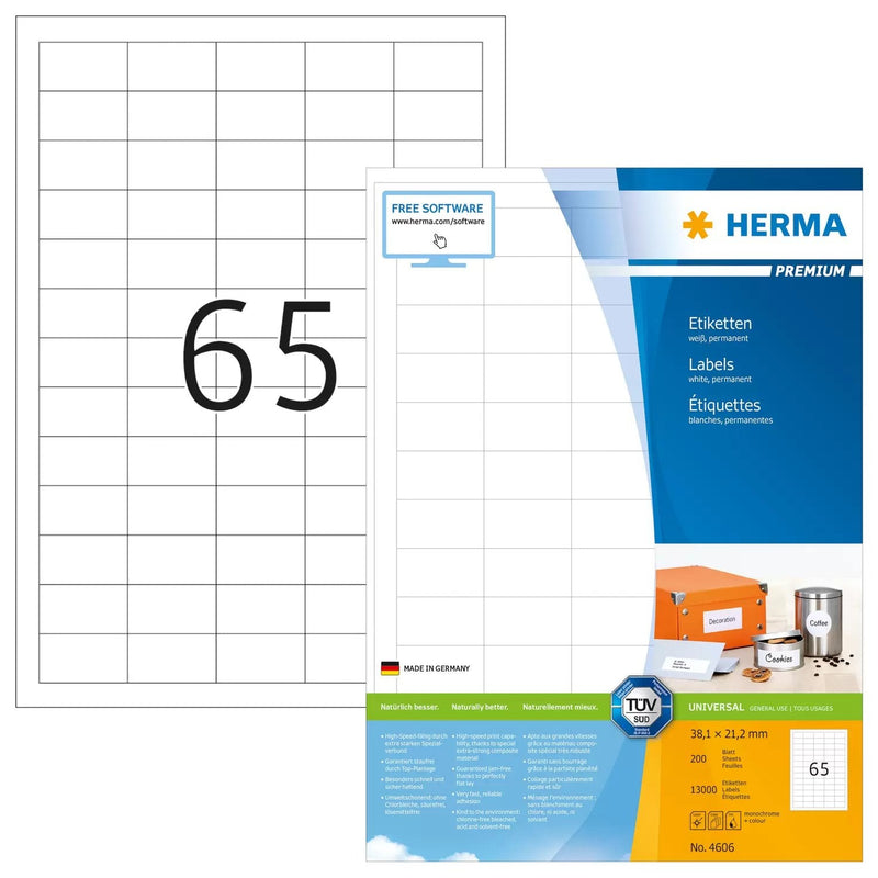 Herma Labels 4606 White 38,1 X 21,2MM