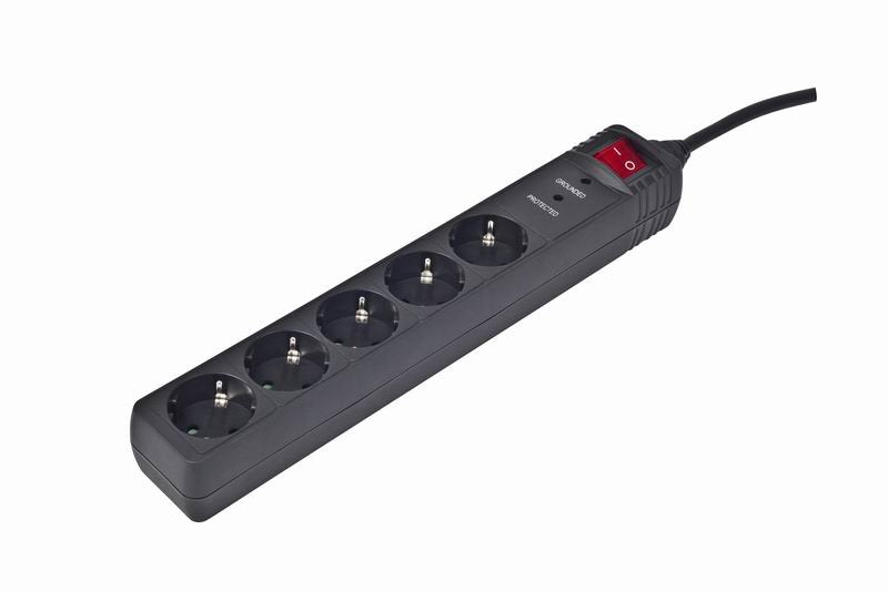 Gembird Power Strip 5 Sockets With Protection Cable 3M Black SPG5-C-10