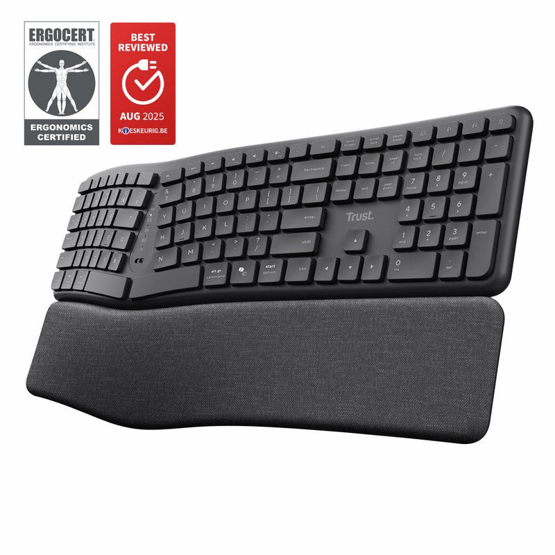 Trust Keyra Keyboard Home Office RF Wireless + Bluetooth QWERTY Internacional Ee.uu. Black
