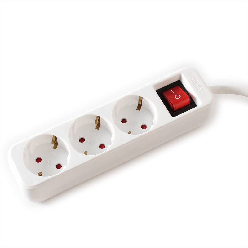 Value 3-VÍAS Power Strip Plugs With Switch White 10M