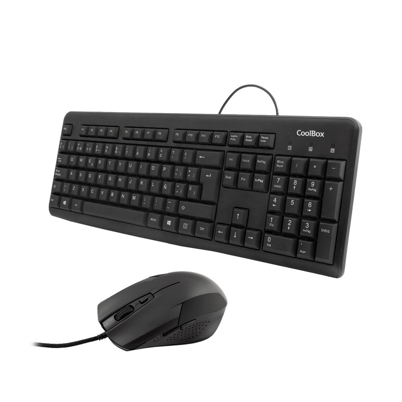 Coolbox Keyboard Spanish + Mouse USB Black Coo Ktr 01U