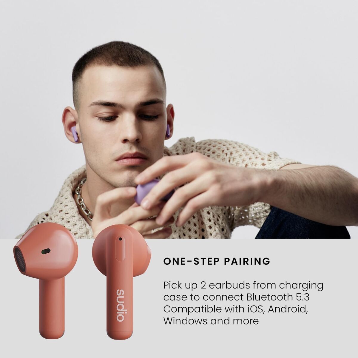 Sudio In-Ear Bluetooth Headphones Sudio A1 True Wireless Orange