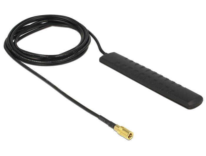 Delock Dab + DVB-T2 Antenna Smb Connector Male 20 dBi Activo Omnidirektional Black Assembly Adhesive