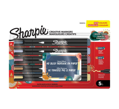 Sharpie Kreativmarker Punta Redonda Acrílico Warme Colours 5ER Blister — image 1