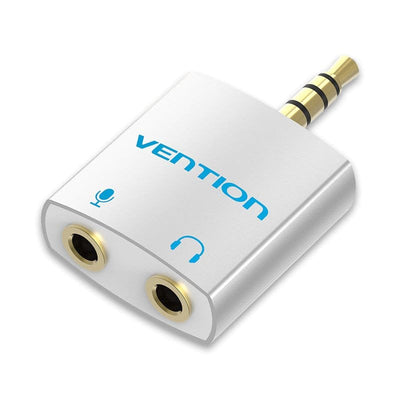 Vention Adapter Audio BDBW0 Jack 3.5 Male 2X Jack 3.5 Female White — image 1