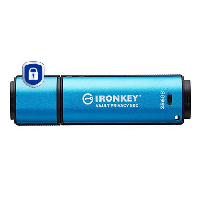 Kingston Ironkey Vault Privacy 50 256GB, Pencil USB Celeste/Black