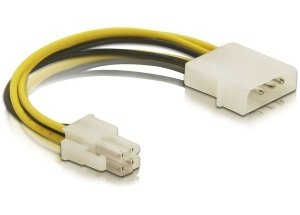 Delock Cable Power P4 4POL - Molex 4PIN M/M 0.15M — image 1