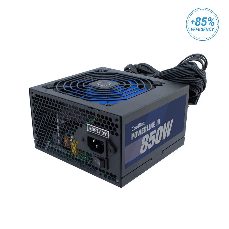Coolbox Power Supply Powerline Iii 850 850W 85% 20+4 Pin ATX Black