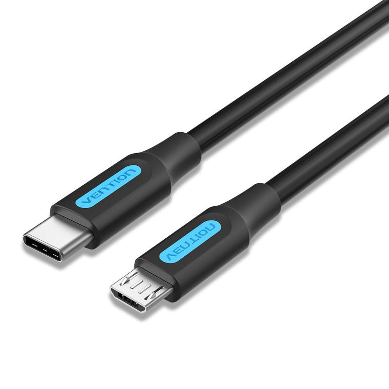 Vention USB Cable 2.0 Type-c Covbf USB Type-c Male Microusb Male 1M Black
