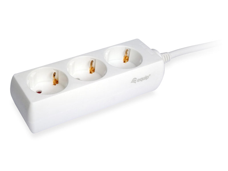 Equip Power Strip Equip With 3 Sockets Network Cable 1.5 Metres