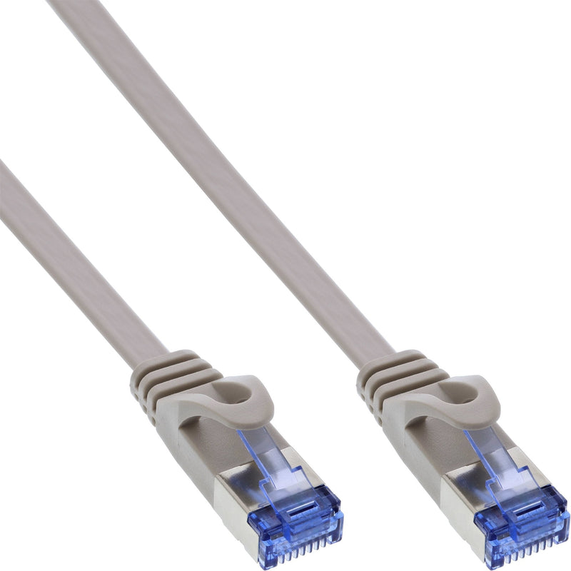 Inline Network Cable Flat , U/FTP, CAT.6A, Grey 0,5M