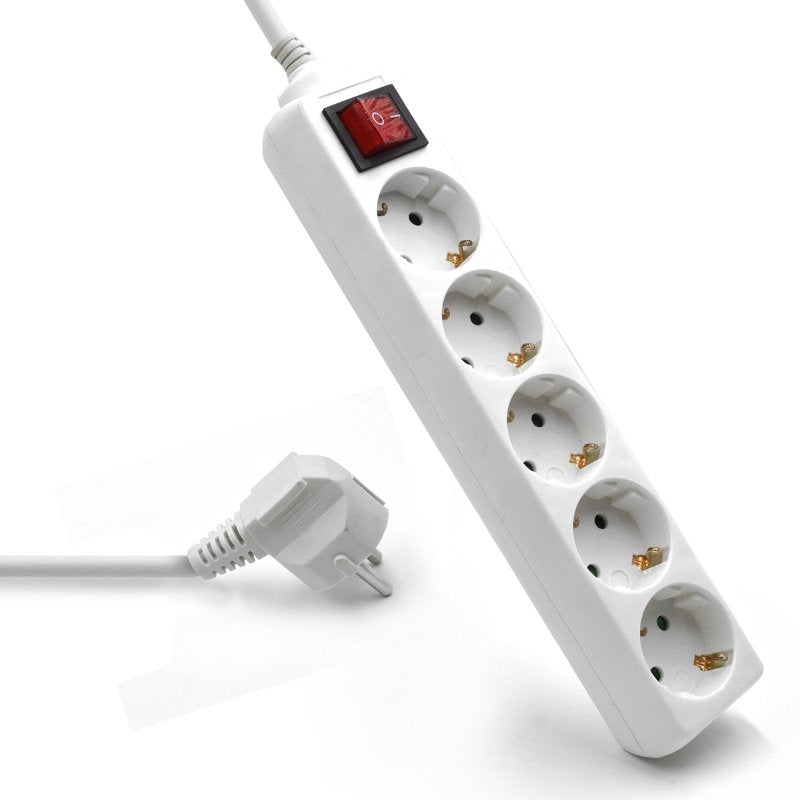 Ewent Power Strip 5 Sockets Shuko Ewent Power Strip 5 Sockets Shuko With Button On/Off EW3916