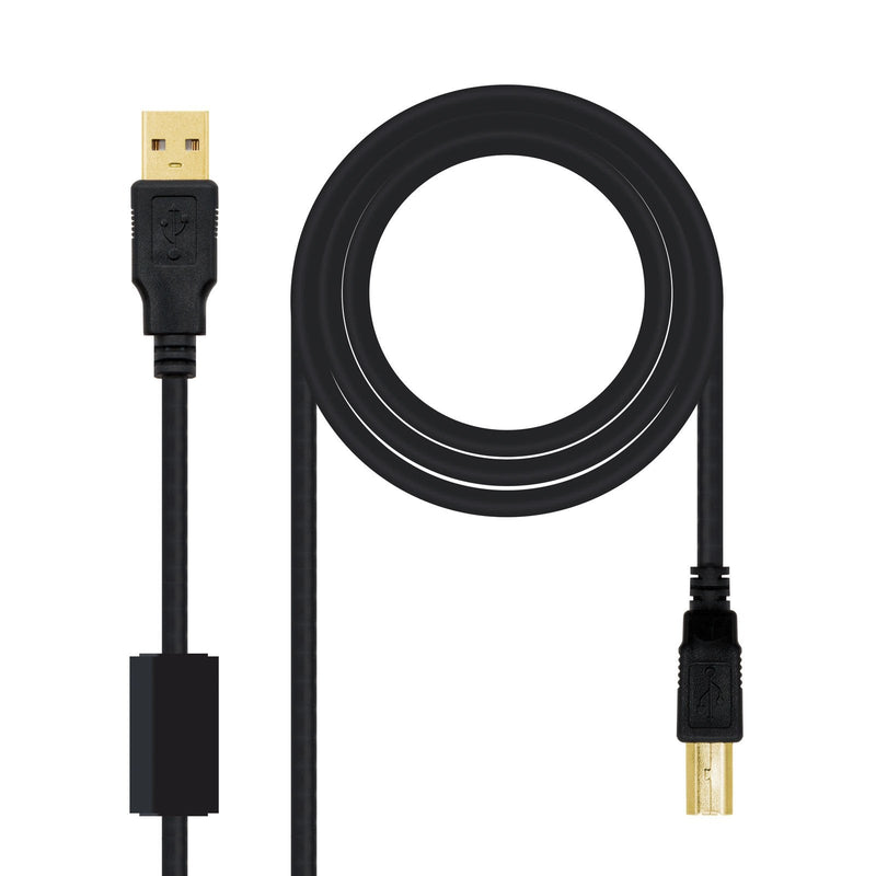 Nanocable Cable Printer With Ferrita Usb-b 2.0 Male a USB-A Male 2M