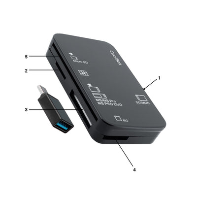 Coolbox Card Reader External CRE4AC + Reader Dnie + SIM + Adapter a USB-C — image 1