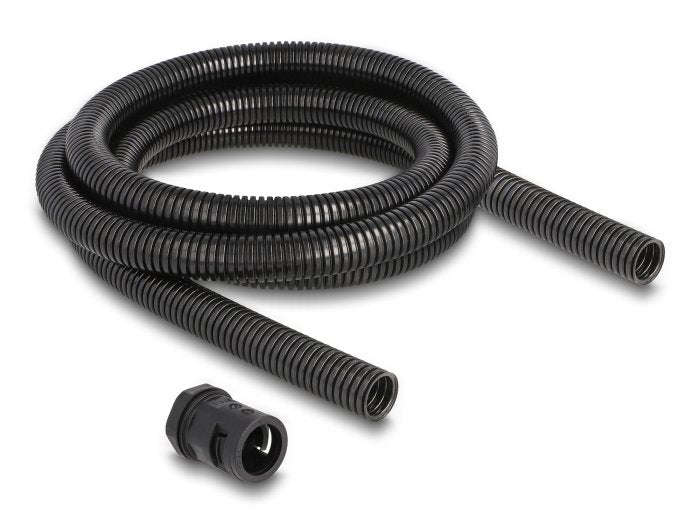 Delock Manguito Protector Cables 2M X 18,5MM With 2 X PG13,5 Racor Hose Set Black