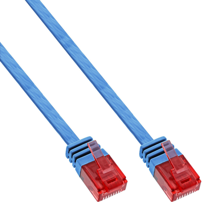 Inline Flat Ultraslim Network Cable U/UTP CAT.6 Gigabit Ready Blue 15M
