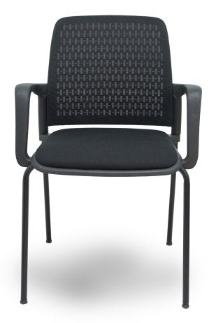 Piqueras And Crespo Forol Pack 4 Chairs OPTI519 Respaldo Mesh Black Asiento Fabric Black