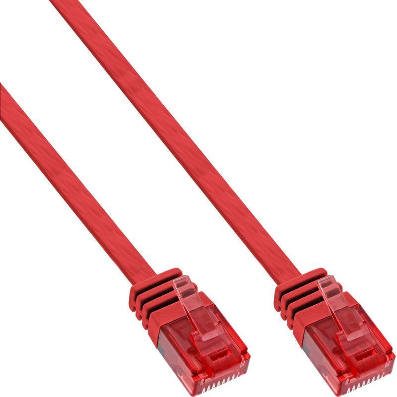 Inline Flat Ultraslim Network Cable U/UTP CAT.6 Gigabit Ready Red 10M