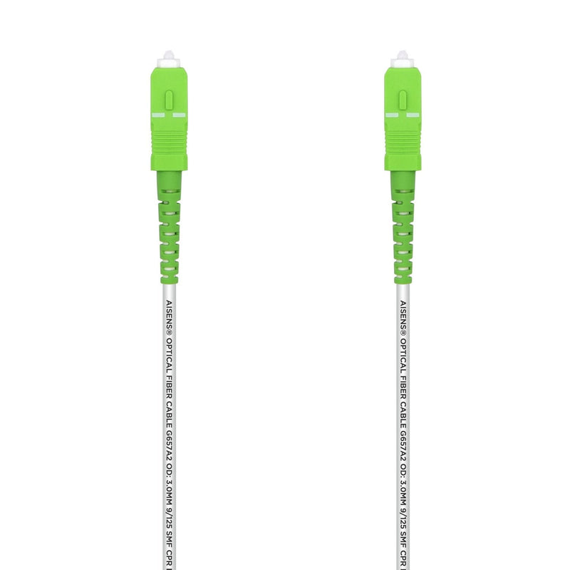 Aisens Cable Fibre Optic G657A2 3.0 9/125 Smf Simplex Cpr Dca Lszh - Sc/Apc-sc/Apc - 30M - White