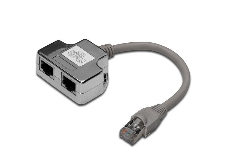 Digitus Adapter Network CAT.5E X2 RJ45 a RJ45 FTP H/M 0.19M DN-93904
