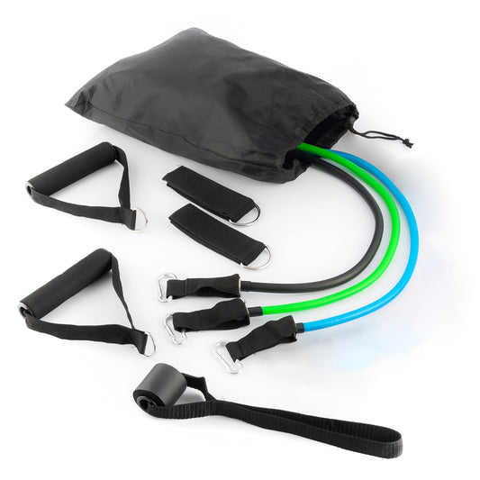 Set of Resistance Bands with Accessories and Exercise Guide White Label 3 Units (Refurbished B)