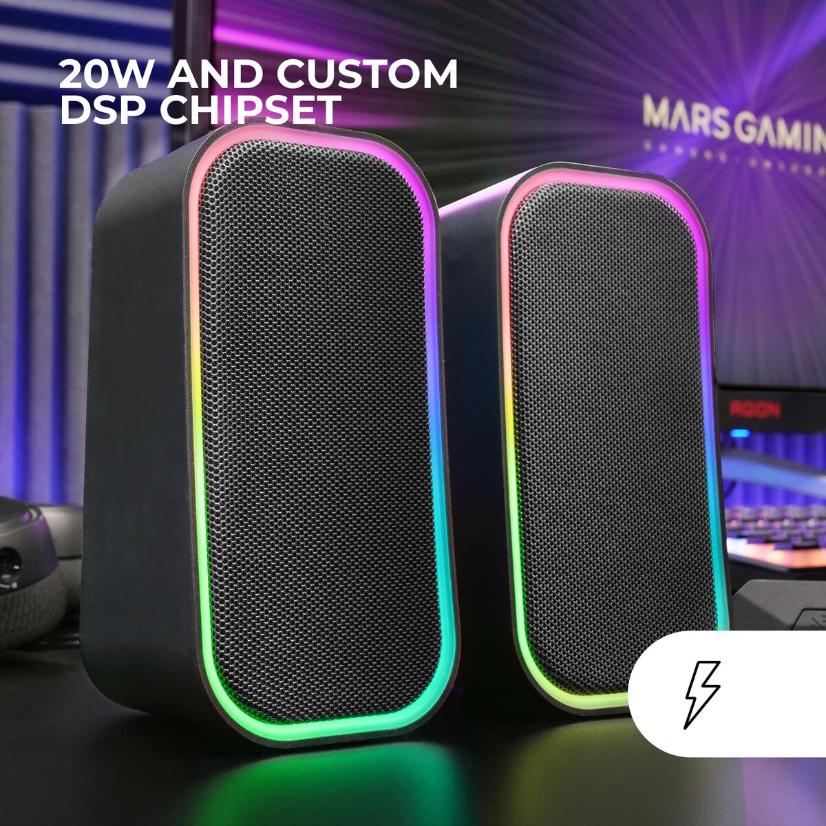 Mars Gaming Pc Speakers Mars Gaming Msom Black 20 W
