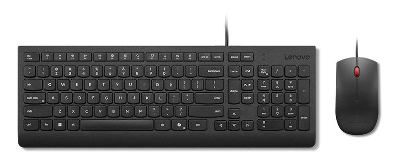 Lenovo Essential Wired Combo Black Us Euro Keyboard Mouse Included Universal USB Black