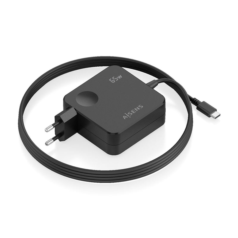 Aisens Wall Charger GaN ASCH-1PD65WL80-BK 1x USB Type-c 65W Black
