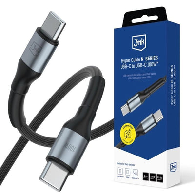 3MK Cable Hyper N-series C To C 1M PD 3.0 Qc 3.0 20V 5A 100W Black — image 1
