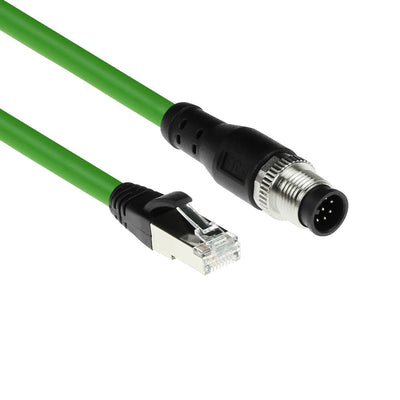 Industrial 1.50 Meters Sensor Cable M12A 8-PIN Male To RJ45 Male, Ultraflex Sf UTP Tpe Cable Shielded — image 1