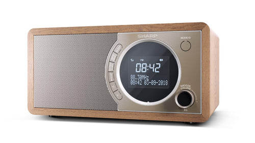 Sharp Radio DR-450(BR) Digital Fm Dab +, Bluetooth 4.2, Alarm Function, Brown — image 1