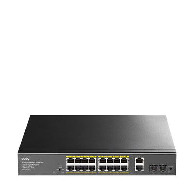 Cudy Switch 20 Ports - Capacity Conmutacion 40Gbps - 16x RJ45 PoE + - 2x RJ45 GbE - 2X Gigabit Sfp - Reinicio — image 1