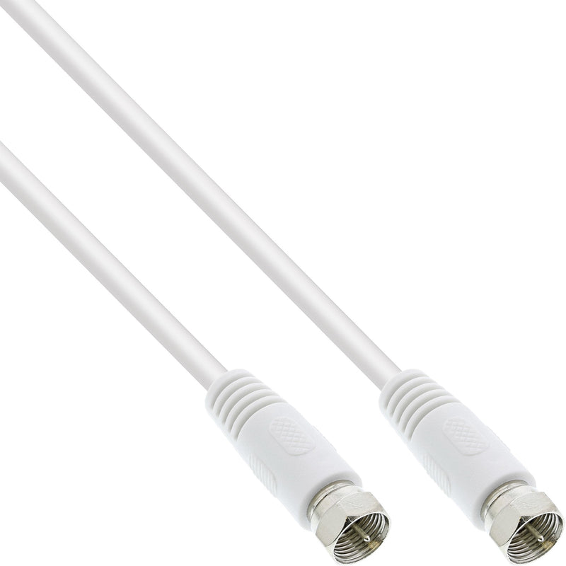 Inline Cable Sat 2X Apantallado Ultra Baja Pérdida 2X F-plug 75DB White 15M