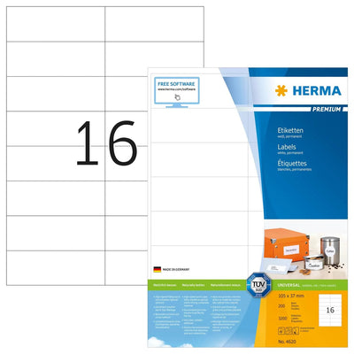 Herma Labels Premium A4 White 105X37 Mm Paper 3200 Units — image 1