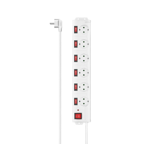 Hama Power Strip Power With 6 Sockets - Power Maxima 3680W - Cable 1.4M - Voltaje 250V - Switch General And — image 1