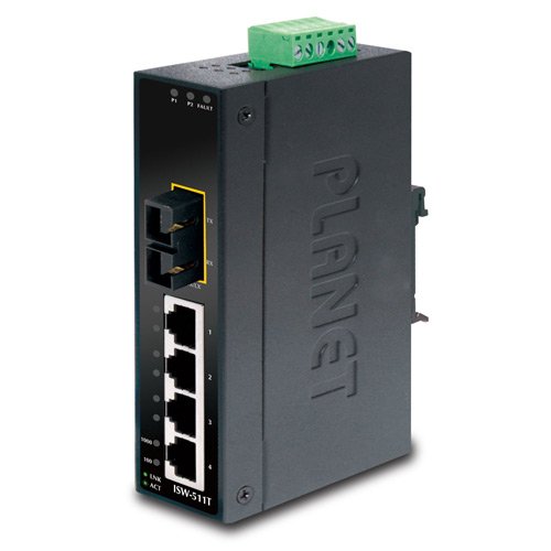 Planet 4 + 1 100FX Port Multi-mode Industrial Ethernet Switch
