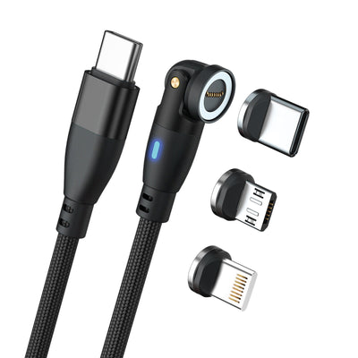 Realpower Magnetic Cable 100 WATT,1M, Black With Adaptern — image 1