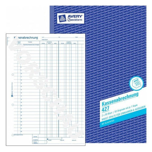Avery Zweckform Kassenbericht - 50 Hoja - A4 (210 X 297MM) — image 1